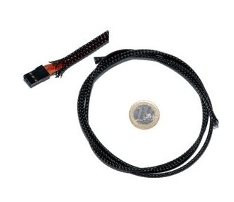 Passe cable noir tressé 1-5mm, 1m