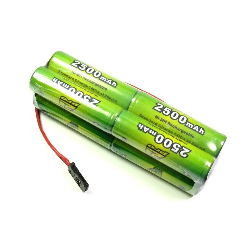 Batería Futaba Tx 9.6V 2500 mAh NiMh formato plug block