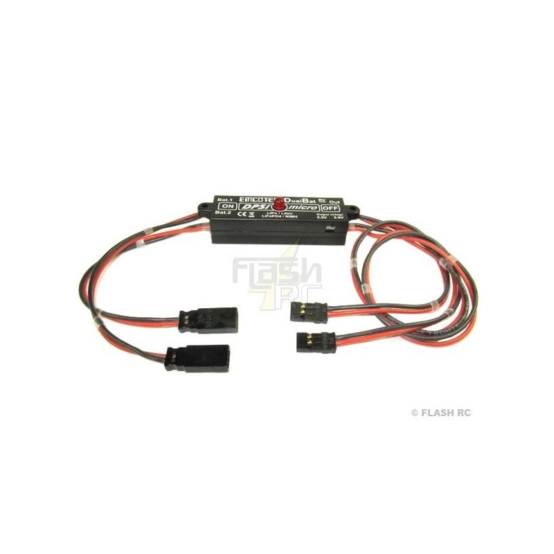 DPSI Micro DualBat 5,9/7,2V Emcotec Alimentazione doppia (prese JR/JR)
