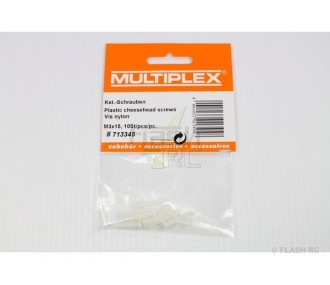 Nylon screw M3x15mm Multiplex (10pcs)