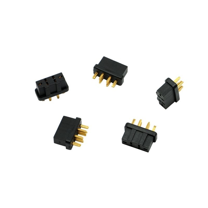 MPX-Stecker, 6-polig, schwarz, weiblich (5 Stck.) - Emcotec