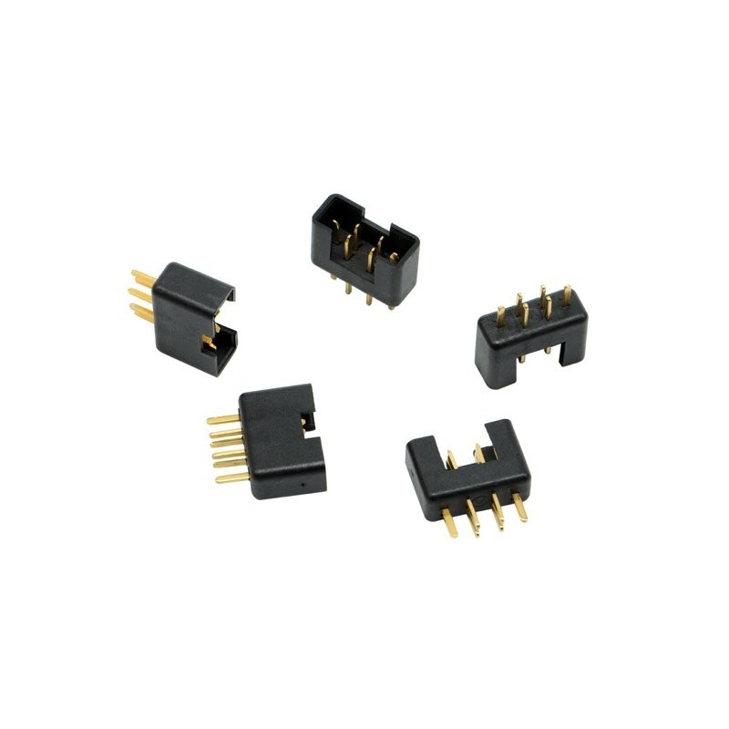MPX 6 pins black male plug (5 pcs) - Emcotec