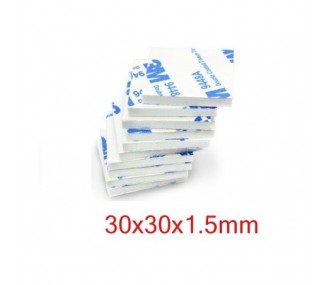 Scotch double face 3M sur mousse 1,5mm 30x30mm (10 pcs)