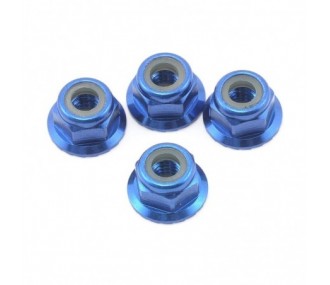 Traxxas Nylstop Tuercas 4mm Anodizado Azul (4) 1747R