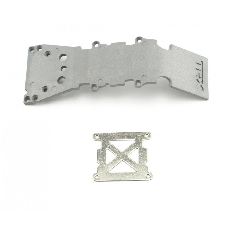 Traxxas plastic cover plate grey + steel plate 4937A