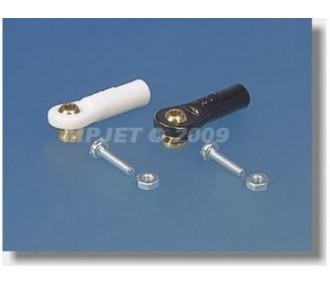 2422 - Chape M2 rotule à embase courte percée 2mm + boulons (2pcs) - Mp Jet