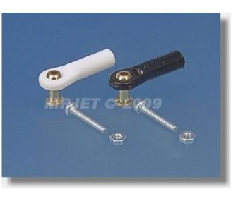 2424 - Chape M2 rotule à embase longue percée 2mm + boulons (2pcs) - Mp Jet