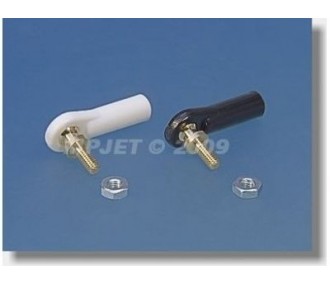 2428 - Chape M2 rotule à embase longue filetée M2.5 + écrous (2pcs) - Mp Jet