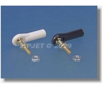 2439 - Chape M2.5 rotule à embase longue filetée M2.5 + écrous (6pcs) - Mp Jet