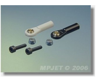 2455 - Chape M3 rotule percée 3mm + boulons (6pcs) -  Mp Jet