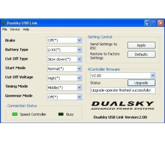 Programmazione USB LINK del controller Dualsky V2