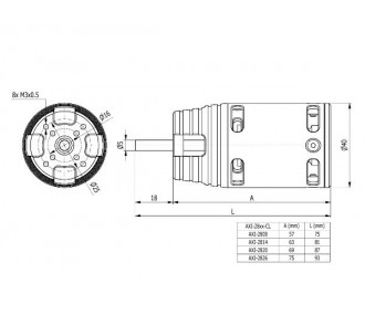 AXI 2808/24 CYCLONE Motor (130g, 1190kv, 240W)