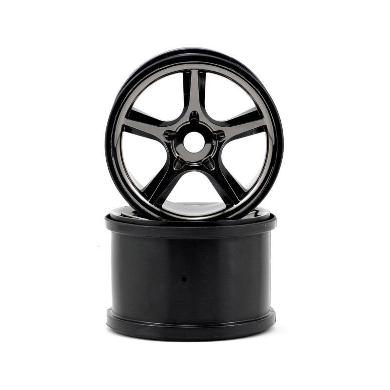 Traxxas gemini 3.8 chrome wheels black (2) 5372X