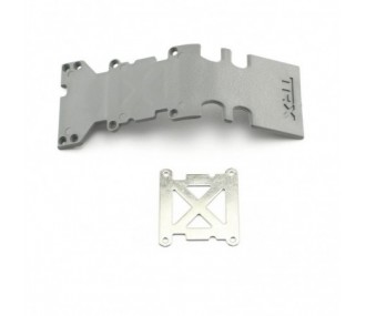 Traxxas Hintere Schutzplatte Kunststoff grau + Stahlplatte 4938A