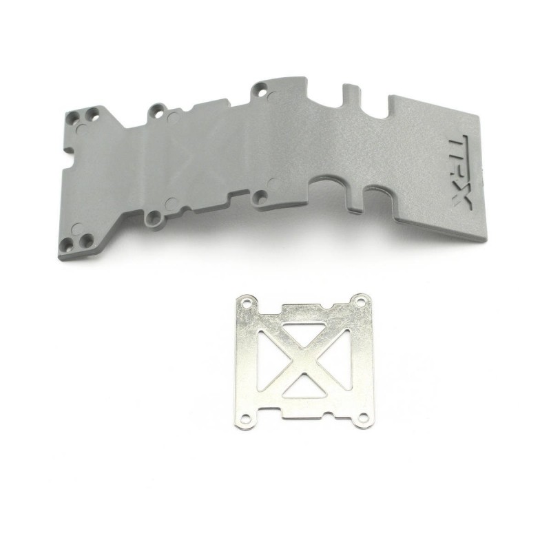 Traxxas rear plastic protection plate grey + steel plate 4938A