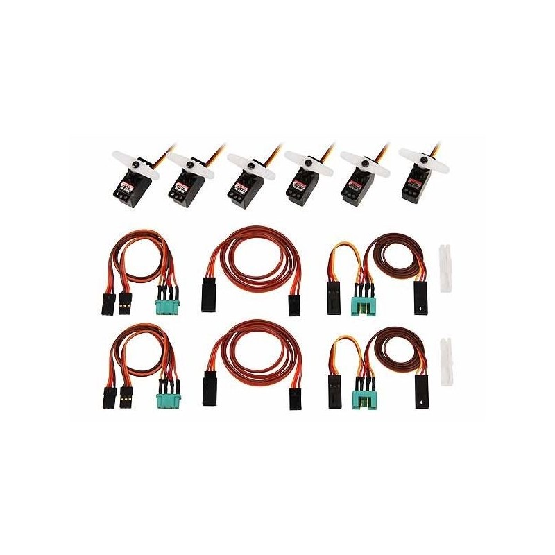 M6/UNI Funray servo and cord set (complete) Multiplex