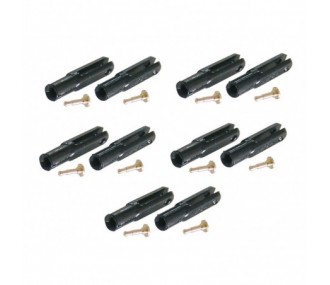 Chape nylon micro M2 noire axe metal Ø1mm (10 pcs) Mp Jet