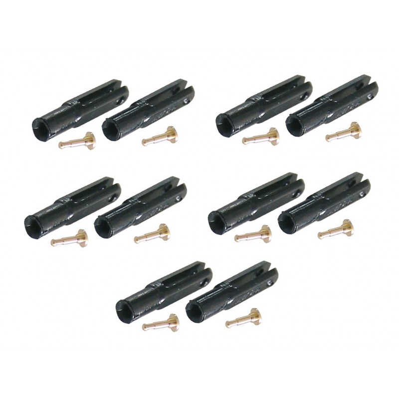 Chape nylon micro M2 noire axe metal Ø1mm (10 pcs) Mp Jet