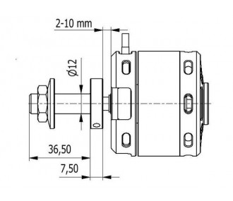 AXI 12mm propeller holder for 8mm shaft (AXI 53xx, DUALSKY XM63xx)