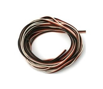 Cable Servo 3 brin FIN plat type Futaba 0,14mm² - 5m Muldental