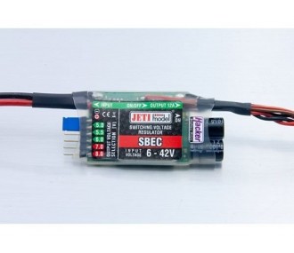 Switch Bec S BEC 10A - 5/8V - Jeti

Translation:
Switch Bec S BEC 10A - 5/8V - Jeti

This is a product name and technical specification, so it remains the same in English. If you need an explanation:

- Switch Bec S: Switch BEC S (possibly a model name)
-