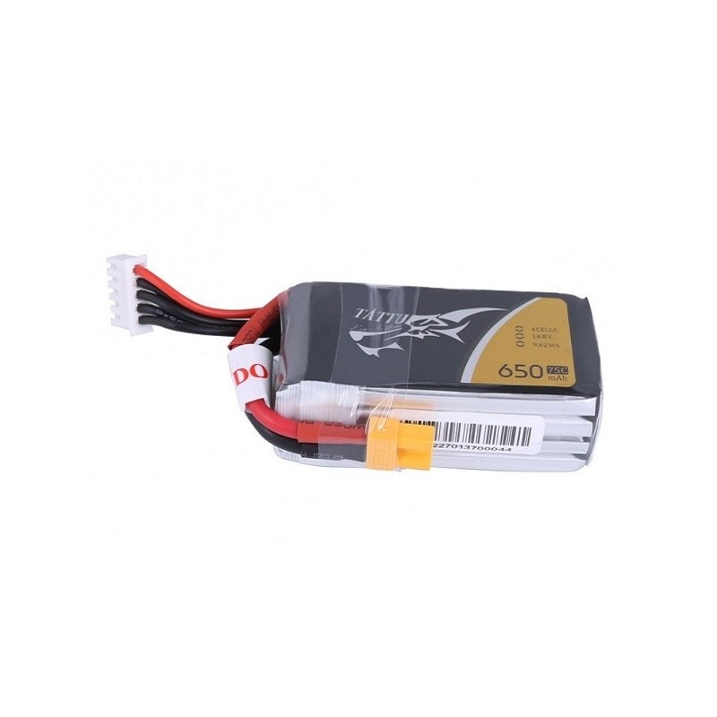 Batteria Tattu lipo 4S 14.8V 650mAh 75C xt30