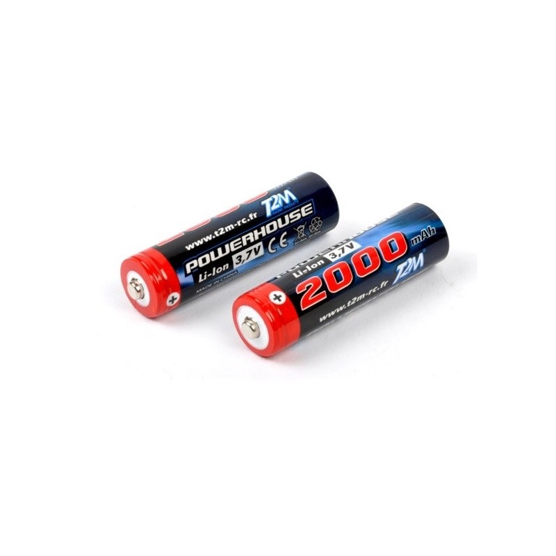 T4933/19 - Accus Li-Ion 3,7V 2000mah (2 pcs) - Pirate Tracker/Booster/Dune/Ripper