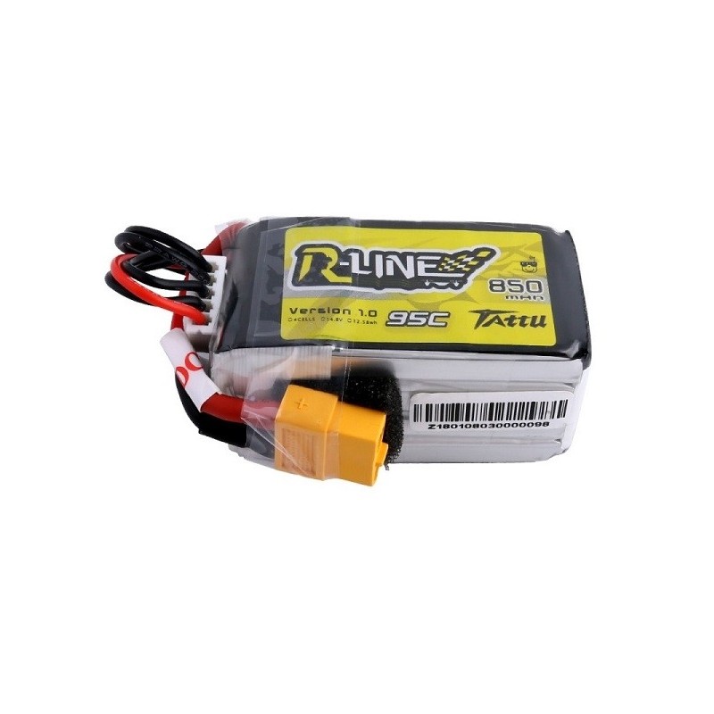 Battery Tattu lipo R-line 4S 14.8V 850mAh 95C xt60 socket