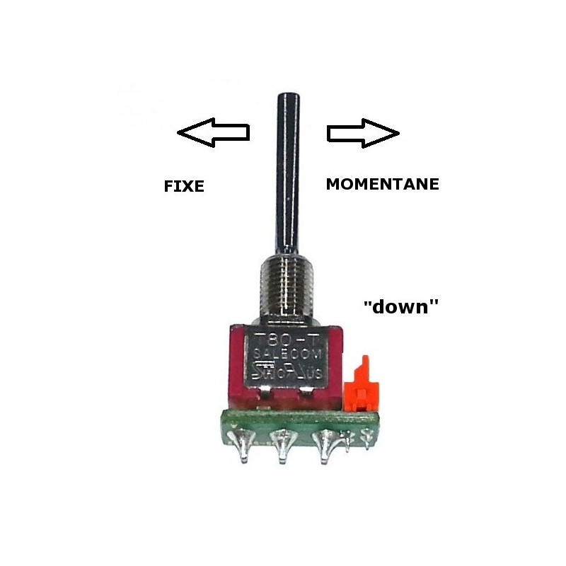 Long 3 position DOWN momentary/fixed switch DC Jeti