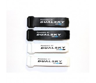 Klettbänder (2x schwarz 2x weiß) mit Dualsky-Schlaufe, 280mm