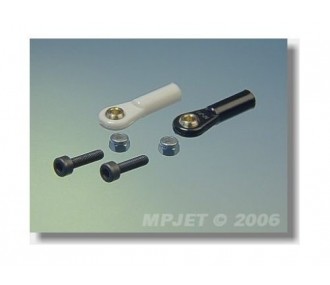 2454 - Chape M3 rotule percée 3mm + boulons (2pcs) - Mp Jet