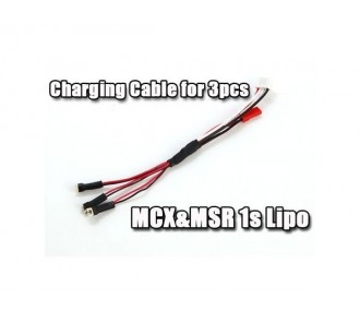 Cable de carga para 3 baterías Lipo 1S tipo MCX/MSR Blade