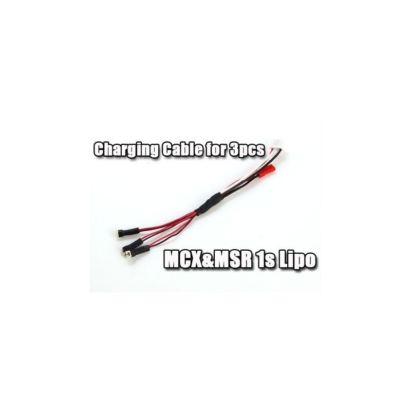 Cordon de charge pour 3 accus Lipo 1S type MCX/MSR Blade