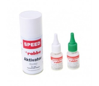 Acceleratore + 2x colla Cyano Speed Typ1 &2 20g ROBBE