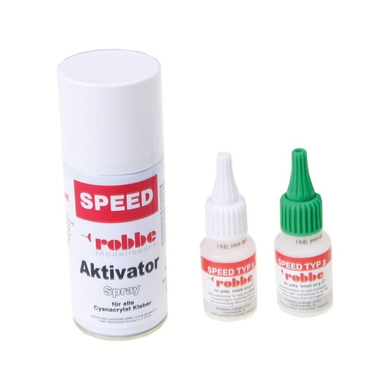 Acelerador + 2x Cyano Speed Glue Typ1 &2 20g ROBBE