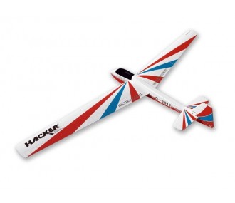 Planeador Bergfalke Rojo ARF Alas cubiertas/emp aprox.2.00m Modelo Hacker