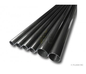 Tube carbone tressé Ø12x10.5x1000mm (Taffetas 3k) R&G