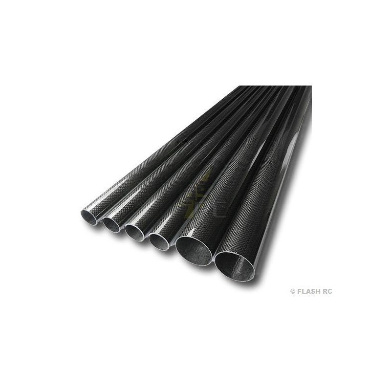Tubo de carbono trenzado Ø16x14x1000mm (Tafetán 3k) R&G