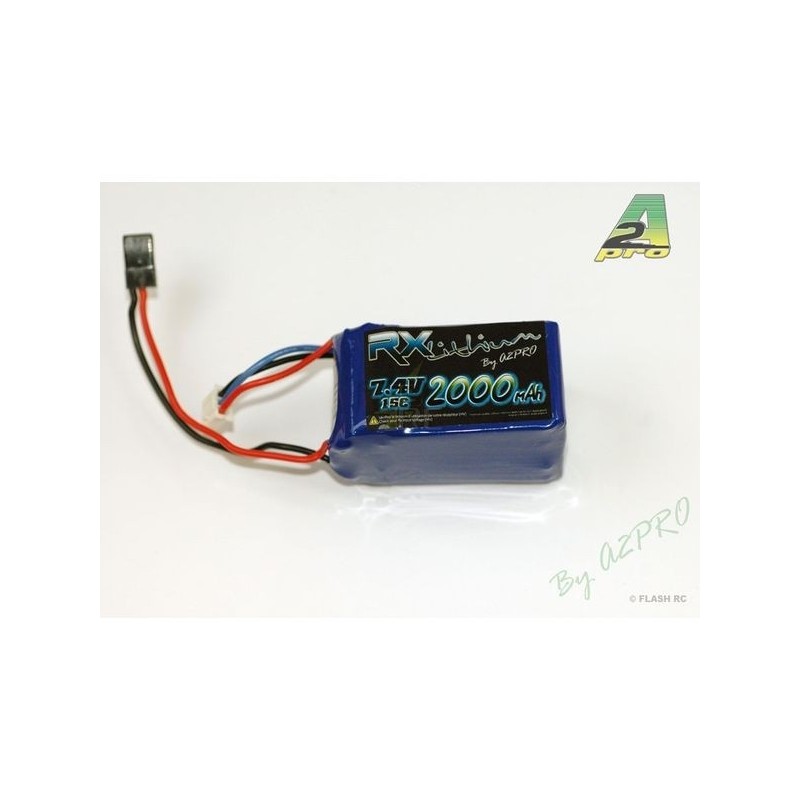 Batterie Rx Lipo 2S 2000mAh Prise JR - A2pro
