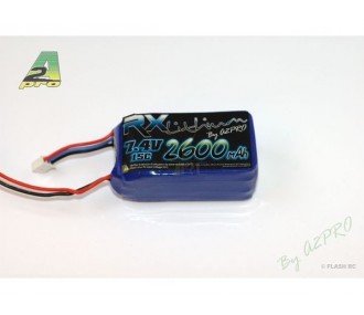 Batterie Rx Lipo 2S 2600mAh Prise JR - A2pro