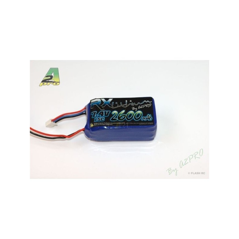 Batterie Rx Lipo 2S 2600mAh Prise JR - A2pro
