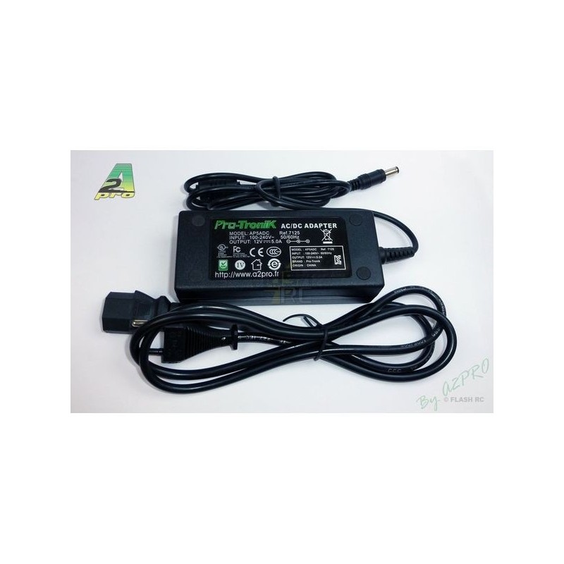 Alimentation stabilisée - Alimentation 12V 5A A2pro (60W) - FLASH RC