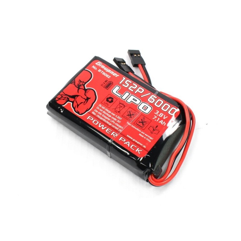 Batterie Tx Graupner lipo 1S2P 3.8V 6000mAh pour MX-10/12/16/20