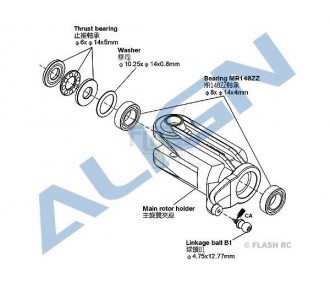 H60002T - Bearings 8x14x4mm (4 pcs) - TREX 550E Align