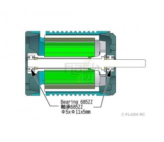 H60102 - Bearings 685ZZ (dia.5 x dia.11 x 5mm) (2 pcs) - TREX 600E Align