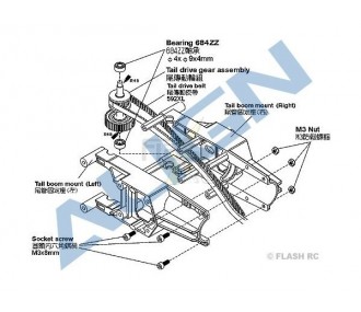 H60103 - Cuscinetti 684ZZ (dia.4 x dia.9 x 4mm) (2 pz) - TREX 600E Align