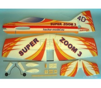 Aeroplano Hacker modello Super Zoom 3 rosso ARF circa 1,00m