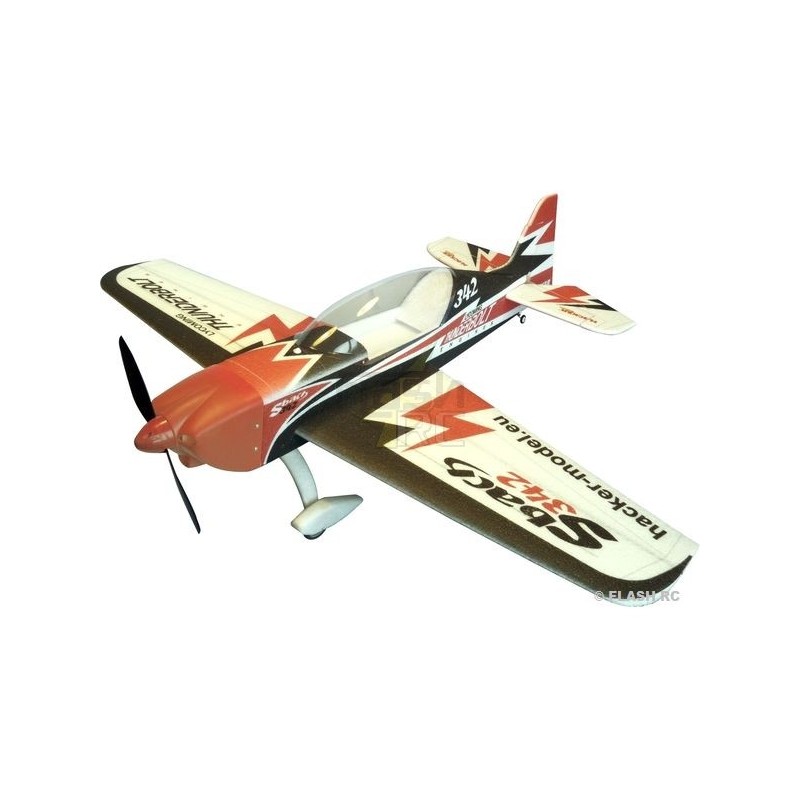 Avión Hacker modelo Sbach 342 rojo ARF aprox.1.20m