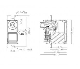 Analoges Mini-Servo EMAX ES3003 (17g, 3.5kg/cm, 0.13s/60°)