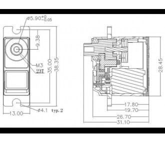 Servo digitale mini EMAX ES3053 (17g, 3,5kg/cm, 0,13s/60°)